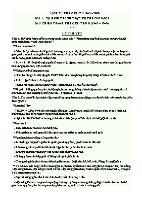 Tài liệu ôn thi tốt nghiệp THPT môn Lích sử